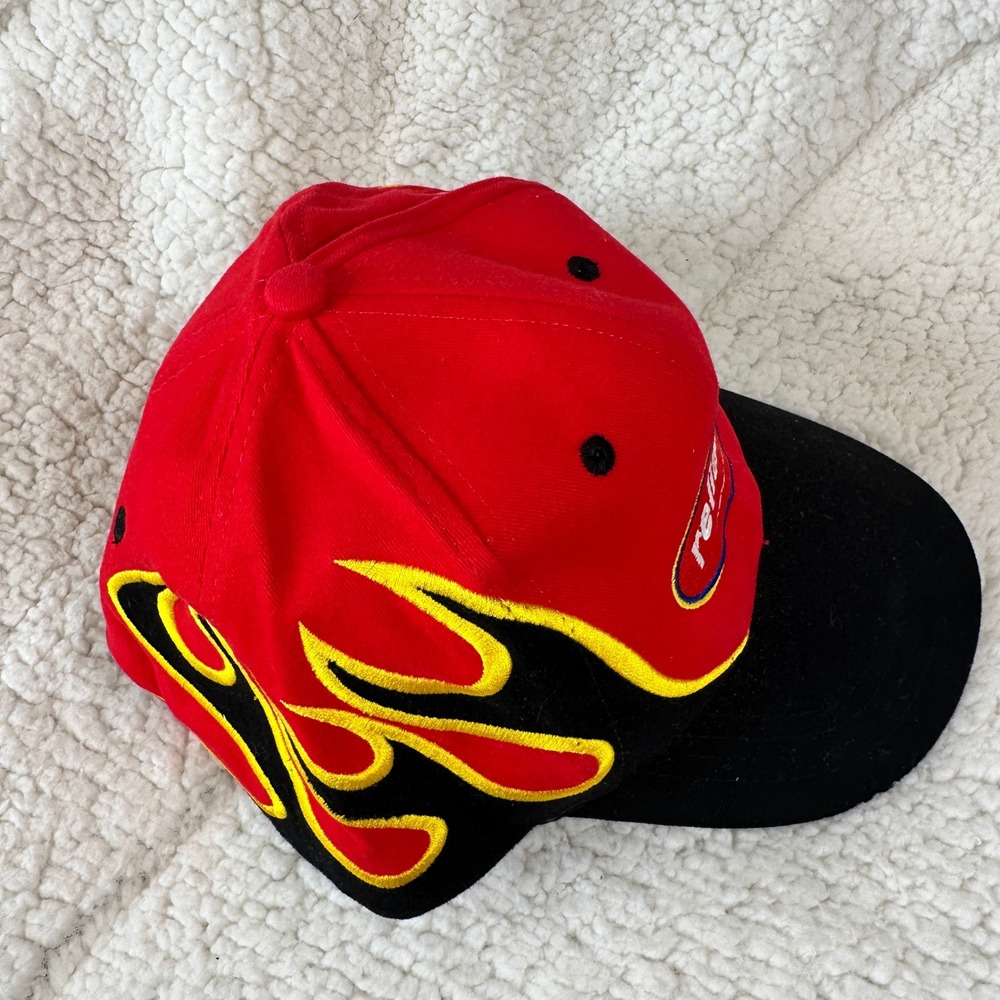 VTG Head Start Reliable Motor Town Hat Mens OSFM Red Black Flame Racing Cap